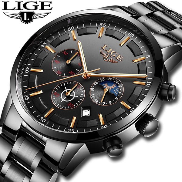 Relojes 2018 Watch Men LIGE Fashion Sport Quartz Clock