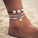 17KM Bohemian Starfish Stone Anklets Set