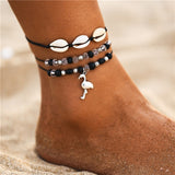 17KM Bohemian Starfish Stone Anklets Set