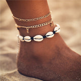 17KM Bohemian Starfish Stone Anklets Set