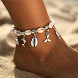 17KM Bohemian Starfish Stone Anklets Set
