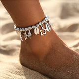 17KM Bohemian Starfish Stone Anklets Set
