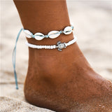 17KM Bohemian Starfish Stone Anklets Set