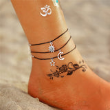 17KM Bohemian Starfish Stone Anklets Set